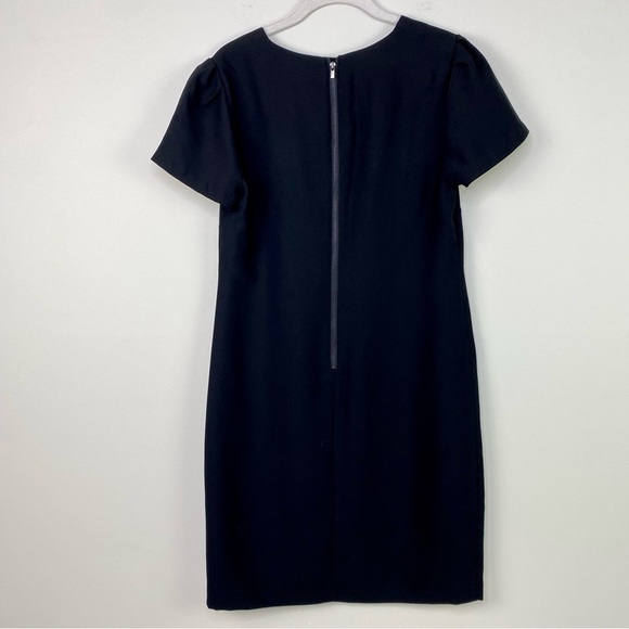Banana Republic Black shift dress capped ruffle sleeve size 6 - Picture 5 of 12